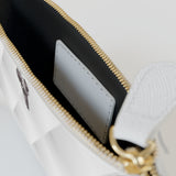 Valorē Saffiano Mini Clutch - White Diamond Oxford