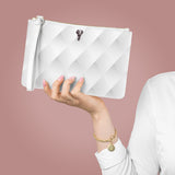 Valorē Saffiano Clutch - White Diamond Oxford