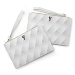 Valorē Saffiano Clutch - White Diamond Oxford