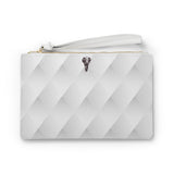 Valorē Saffiano Clutch - White Diamond Oxford