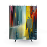 'St Pete Stroll' by Erik Hesson. Fabric Shower Curtain