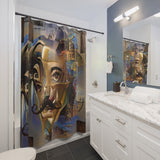 'Faces of Dali, No. 7'. Fabric Shower Curtain