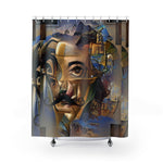 'Faces of Dali, No. 7'. Fabric Shower Curtain