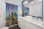 'Downtown St Pete' by Erik Hesson. Fabric Shower Curtain